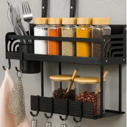 Mensola da cucina sospesa XENIA 400 mm / Nero opaco