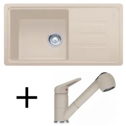 Set G122 Lavello in gres Franke BSG 611-78/39 + Miscelatore FC 9547 / Sahara