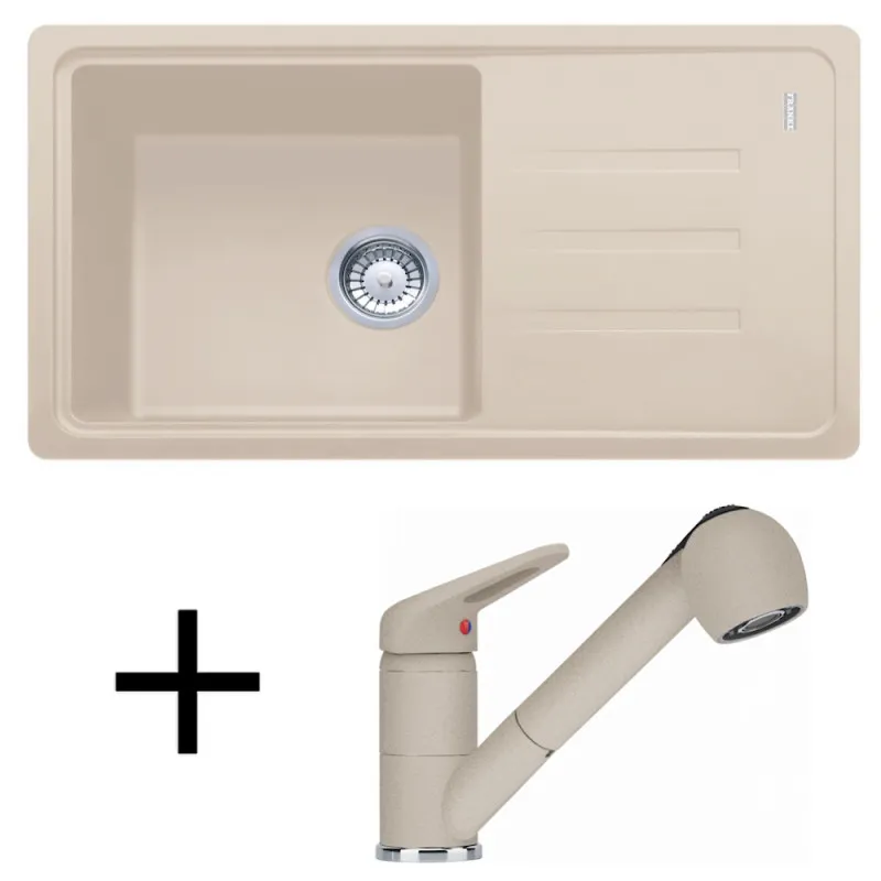 Set G122 Lavello in gres Franke BSG 611-78/39 + Miscelatore FC 9547 / Sahara