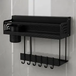 Mensola da cucina sospesa XENIA 400 mm / Nero opaco
