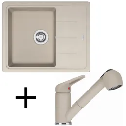 Set G55 Franke lavello in fragranite BFG 611-62 + miscelatore FC 9547 / Doccetta / Sahara