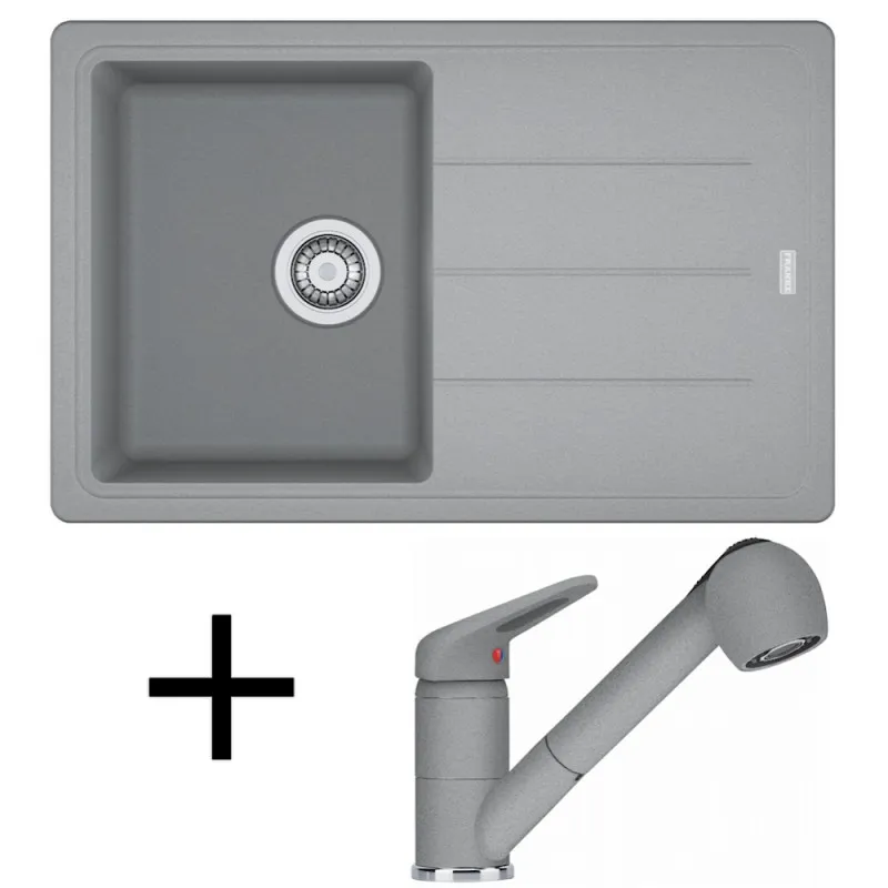 Set G57 Lavello in gres Franke BFG 611-78 + Rubinetto FC 9547/ Doccetta / Grigio pietra