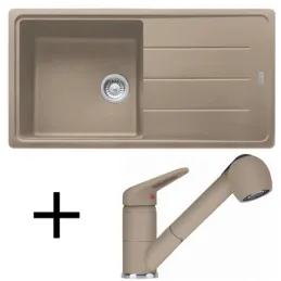 Set G138 Lavello in fragranite Franke BFG 611 + Miscelatore FC 9547 / Doccetta / Cashmere