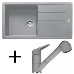 Set G138 Lavello in gres Franke BFG 611 + Miscelatore FC 9547 / Doccetta / Grigio pietra