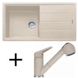 Set G138 Lavello in gres Franke BFG 611 + Miscelatore FC 9547 / Doccetta / Sahara