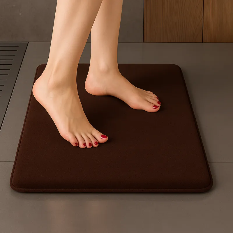 Tappetino da bagno in memory foam SANTANA 600 x 400 mm / Caffè