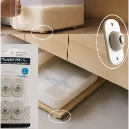Set da 4 pattini autoadesivi con cuscinetto per mobili ROLLER / Bianco
