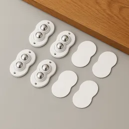 Set di 4 pattini autoadesivi con cuscinetto per mobili ROLLER DUO / Bianco