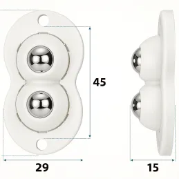 Set di 4 pattini autoadesivi con cuscinetto per mobili ROLLER DUO / Bianco