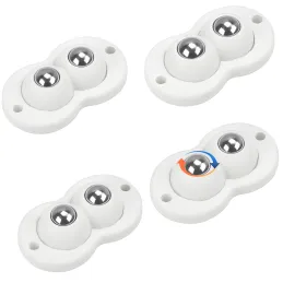 Set di 4 pattini autoadesivi con cuscinetto per mobili ROLLER DUO / Bianco