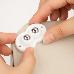 Set di 4 pattini autoadesivi con cuscinetto per mobili ROLLER DUO / Bianco
