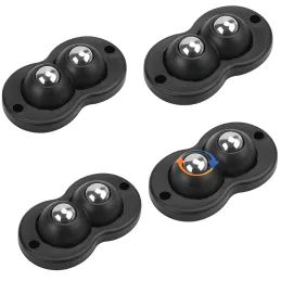 Set da 4 pattini autoadesivi con cuscinetto per mobili ROLLER DUO / Nero