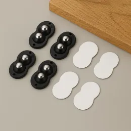 Set da 4 pattini autoadesivi con cuscinetto per mobili ROLLER DUO / Nero