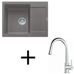 Set G256 Lavello in ceramica Franke MRG 611-62 + Miscelatore FS 3229 / Grigio pietra