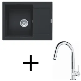 Set G256 Lavello in gres Franke MRG 611-62 + Miscelatore FS 3229 / Nero opaco