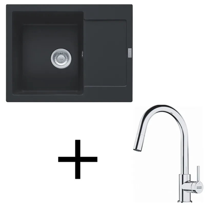Set G256 Lavello in gres Franke MRG 611-62 + Miscelatore FS 3229 / Nero opaco