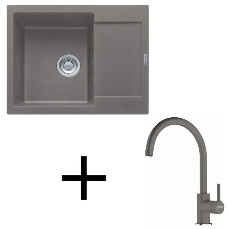 Set G275 Lavello in gres Franke MRG 611-62 + Rubinetto FC 6018 / Pietra grigia