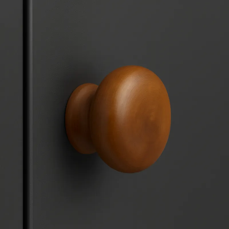 Pomello in legno NADIN / Noce chiaro verniciato