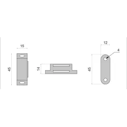 Magnete per mobili PRACTIC / Grigio