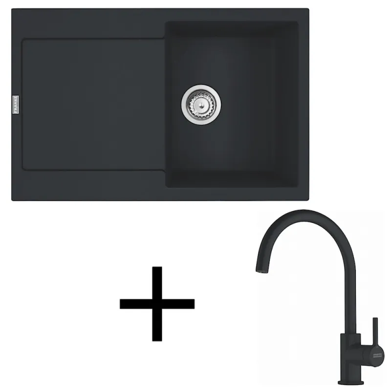 Set G276 Lavello in gres Franke MRG 611 + Miscelatore FS 6018 / Nero opaco