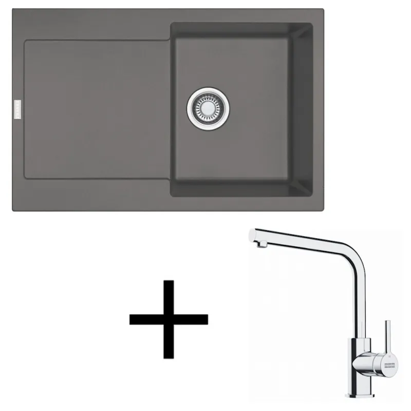 Set G259 Lavello in gres Franke MRG 611 + miscelatore FS 3230 / Grigio pietra
