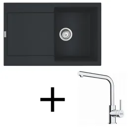 Set G259 Lavello in gres Franke MRG 611 + Miscelatore FS 3230 / Nero opaco