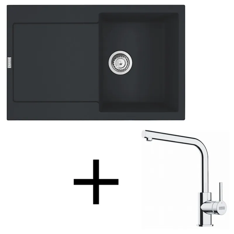Set G259 Lavello in gres Franke MRG 611 + Miscelatore FS 3230 / Nero opaco