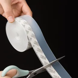 Set di 2 guarnizioni protettive in silicone per porte, 1800 mm / Trasparente