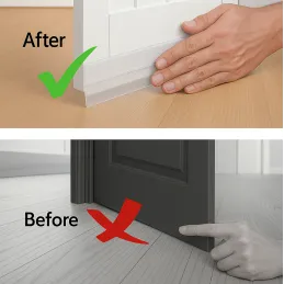Set di 2 guarnizioni protettive in silicone per porte, 1800 mm / Trasparente