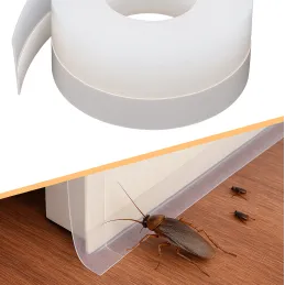 Set di 2 guarnizioni protettive in silicone per porte, 1800 mm / Trasparente