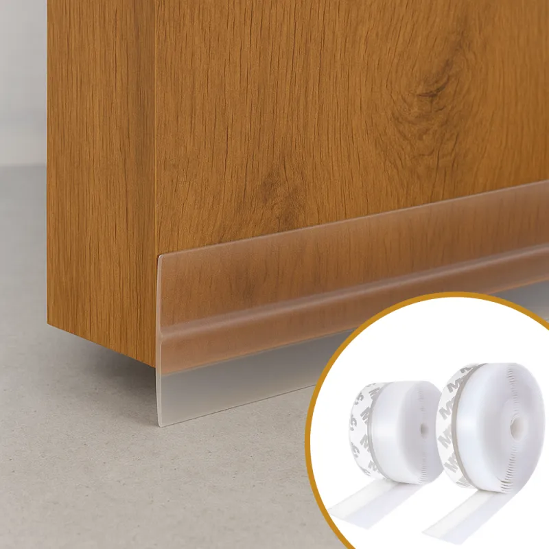 Set di 2 guarnizioni protettive in silicone per porte, 1800 mm / Trasparente