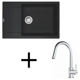 Set G260 Lavello in gres Franke MRG 611-78 BB + Miscelatore FS 3229 / Nero opaco