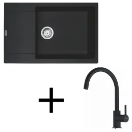 Set G277 Lavello in gres Franke MRG 611-78 BB + Miscelatore FC 6018 LINA / Onyx