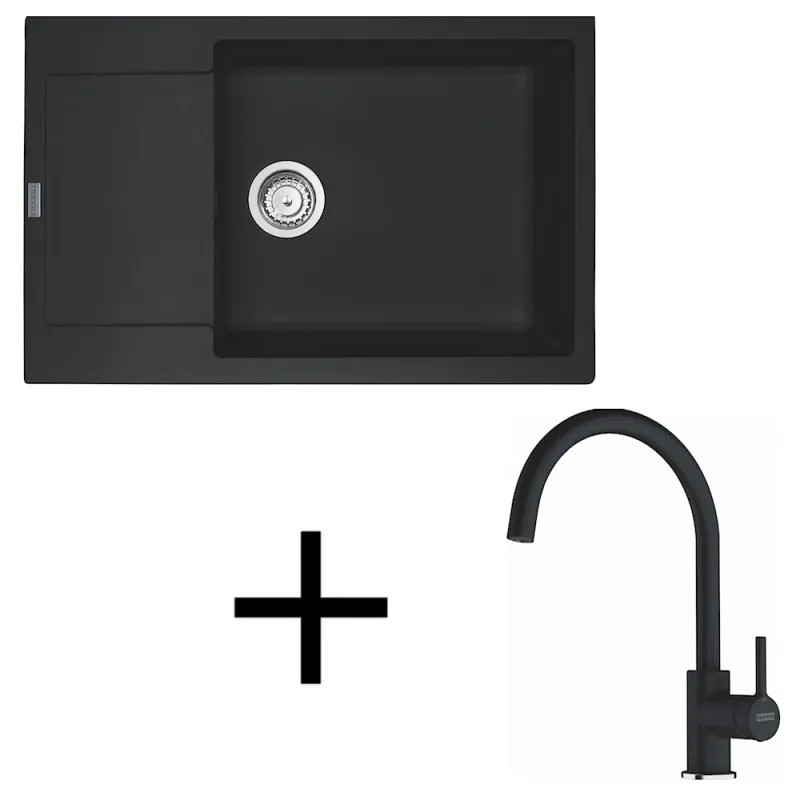 Set G277 Lavello in gres Franke MRG 611-78 BB + Miscelatore FC 6018 LINA / Onyx