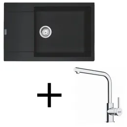 Set G277 Lavello in gres Franke MRG 611-78 BB + Rubinetto FS 3230 / Nero opaco