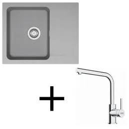 Set Franke OID 611-62 in tectonite + miscelatore FS 3230 / Grigio