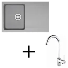 Set T96 Lavello in tectonite Franke OID 611-78 + Miscelatore FP 9000 / Grigio