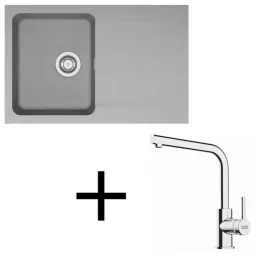Set T111 Lavello in tectonite Franke OID 611-78 + Rubinetto FS 3230 / Grigio