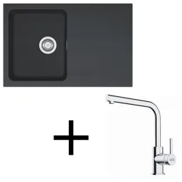 Set T111 Lavello in tectonite Franke OID 611-78 + Miscelatore FS 3230 / Nero