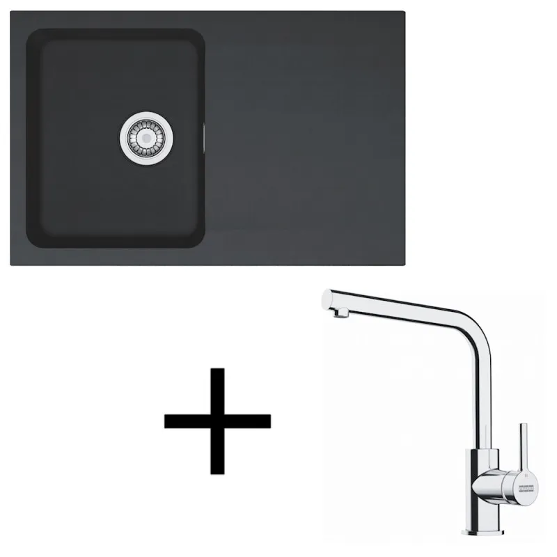 Set T111 Lavello in tectonite Franke OID 611-78 + Miscelatore FS 3230 / Nero