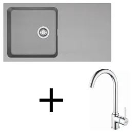 Set T98 Lavello in tectonite Franke OID 611 + Miscelatore FP 9000 / Grigio