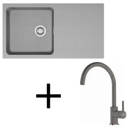 Set lavello in tectonite Franke OID 611 + rubinetto FC 6018 / Grigio