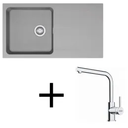 Set T112 Lavello in tectonite Franke OID 611 + Miscelatore FS 3230 / Grigio