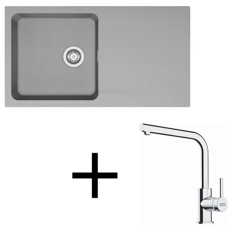 Set T112 Lavello in tectonite Franke OID 611 + Miscelatore FS 3230 / Grigio