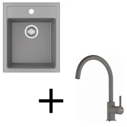 Set T121 Lavello in tectonite Franke SID 610-40 + Miscelatore FC 6018 / Grigio