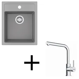 Set T113 Lavello in tectonite Franke SID 610-40 + Miscelatore FS 3230 / Grigio