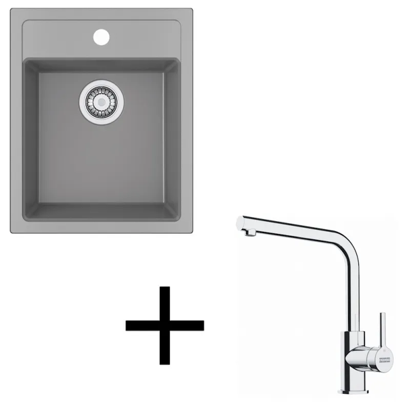 Set T113 Lavello in tectonite Franke SID 610-40 + Miscelatore FS 3230 / Grigio