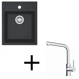 Set T113 Lavello in tectonite Franke SID 610-40 + Miscelatore FS 3230 / Nero