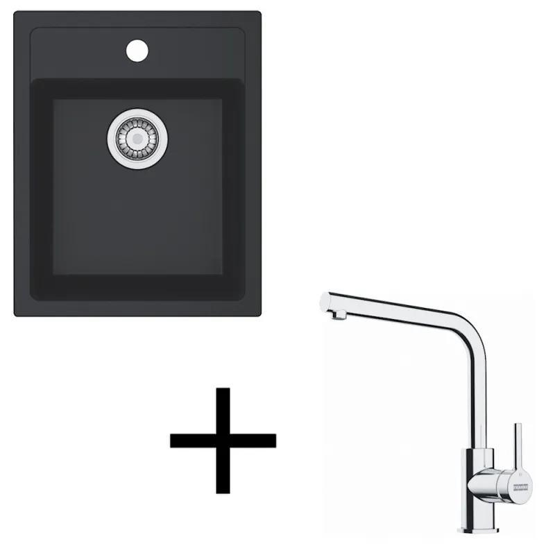 Set T113 Lavello in tectonite Franke SID 610-40 + Miscelatore FS 3230 / Nero