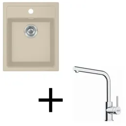 Set T113 Lavello in tectonite Franke SID 610-40 + Rubinetto FS 3230 / Beige